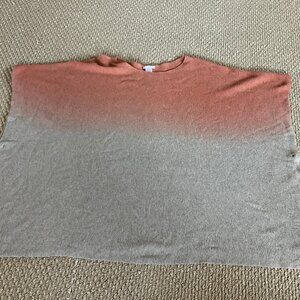 NWOT Pure Jill Ombre Cotton Poncho Cape Sweater Womans One Size Petite Peach